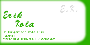 erik kola business card